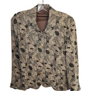 Tamotsu New York S Women's Blazer Brown Suit Coat Misses Size 4 6 Jacket Small